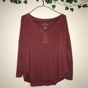 Soft and Sexy maroon tee